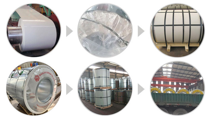 Процесс упаковки рулонов оцинкованной стали с цветным покрытием