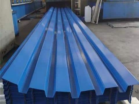 Blue Ral5015 galvanized color coated T-shaped corrugated steel plate Синяя оцинкованная цветная стальная пластина Т-образной формы RAL5015